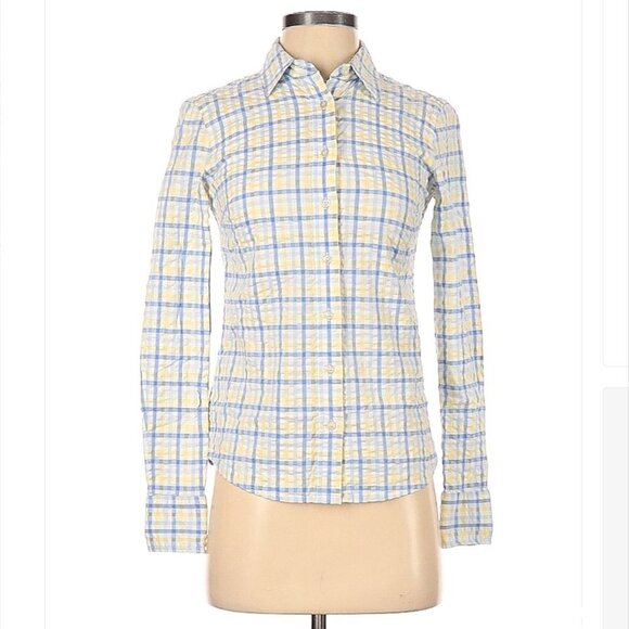 VINEYARD Vines Preppy Long Sleeve Button-Down Plaid Shirt Size 0 - Picture 1 of 3